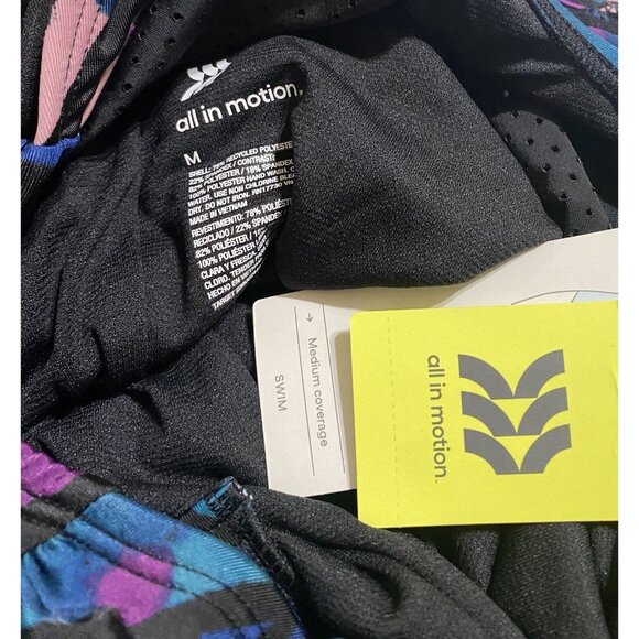 All in Motion Swimsuit One Piece Small Zip-Front Racerback Multicolor - Picture 10 of 10